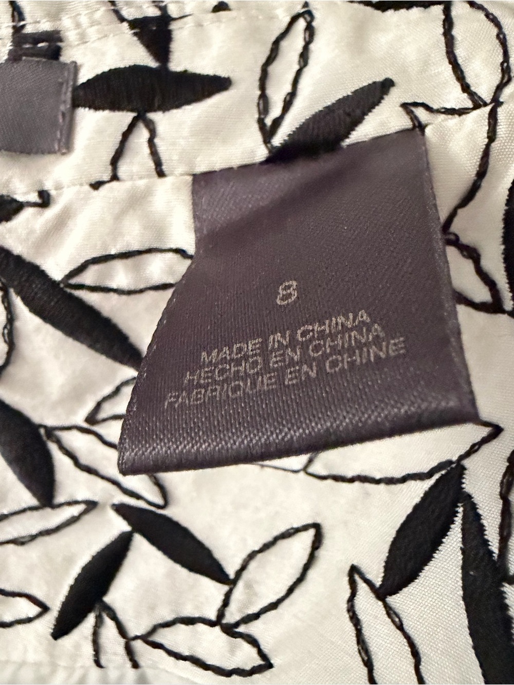 Liz Claiborne Black and White Floral Embroidered Pants